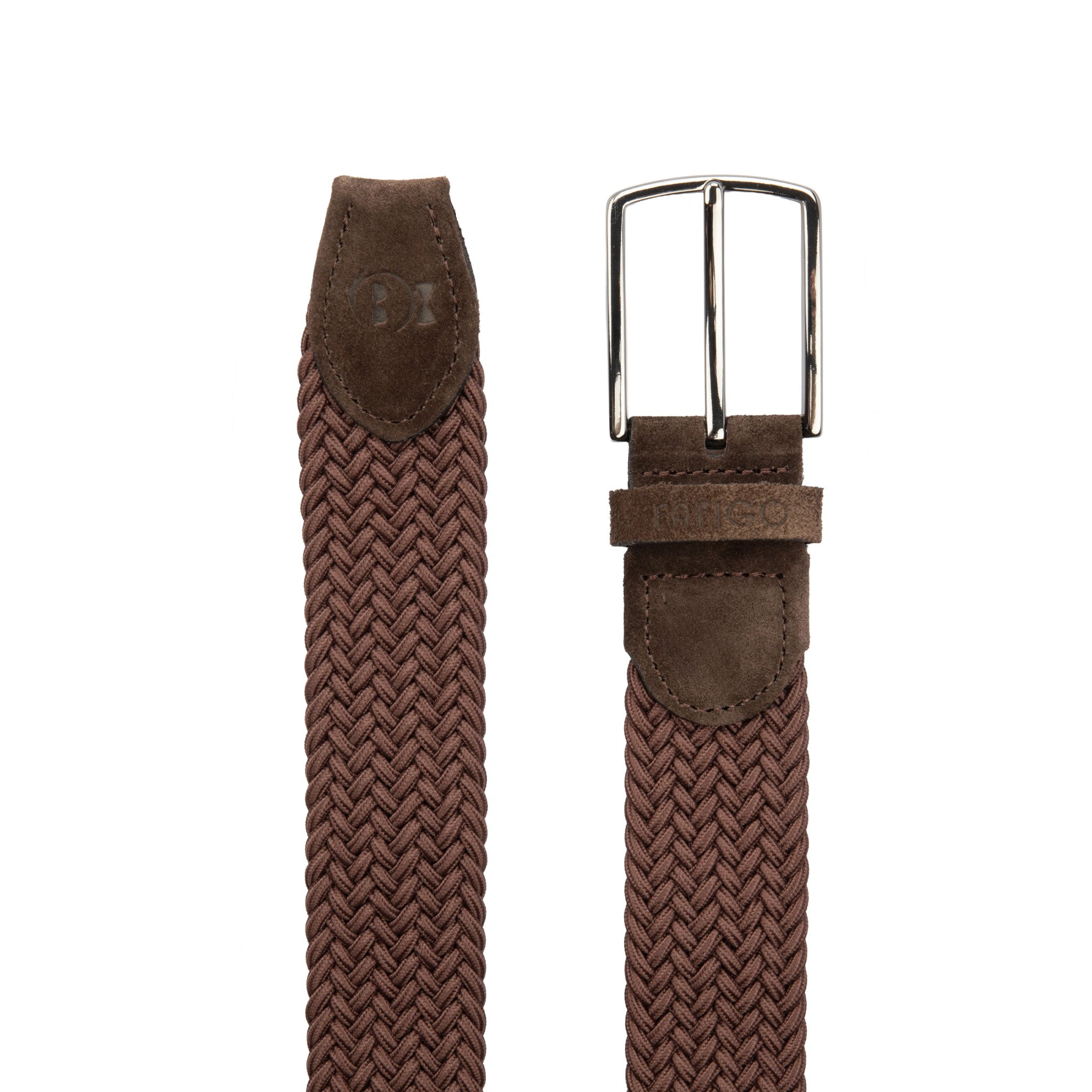 Flechtgürtel Herren in Braun mit Stretch und Veloursleder - Modell Marsala - FAFIGO