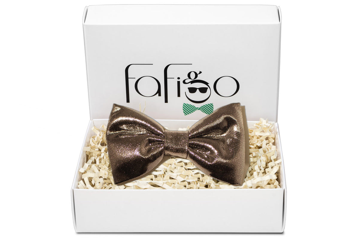 Silberne Herren Fliege mit Glitzer - FAFIGO