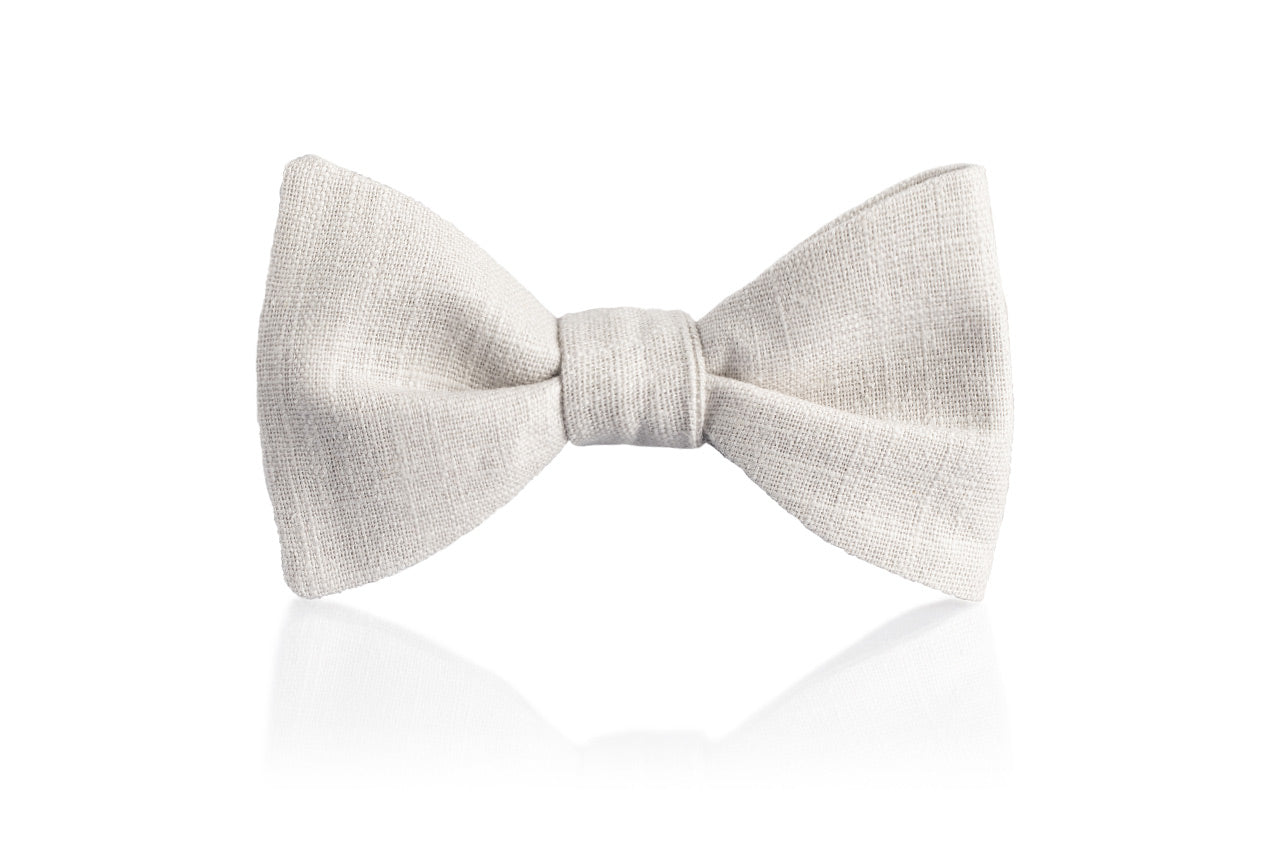 Herren Fliege Hellgrau Leinen Hochzeit Vintage Boho Silvano FAFIGO