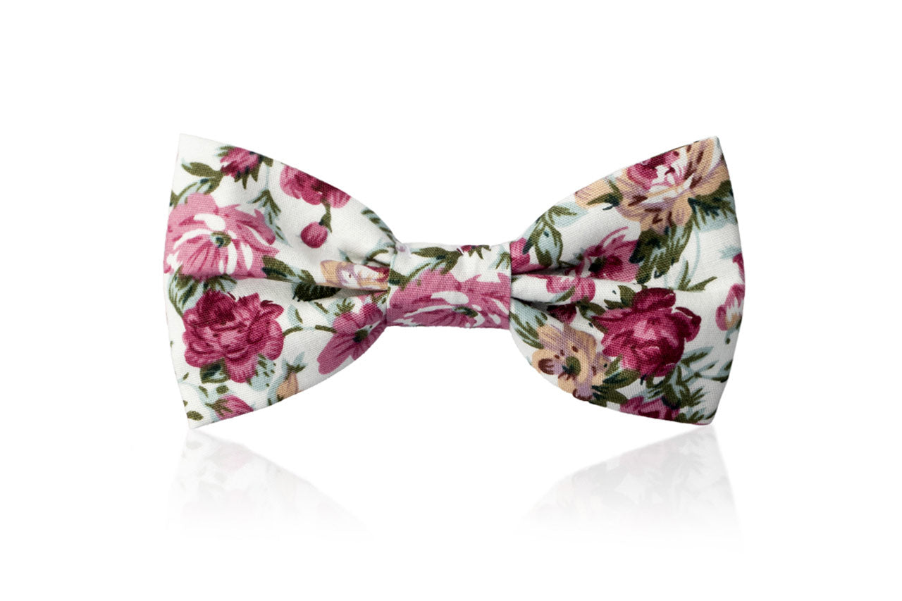 Weiß bunte Kinderfliege mit Blumenmuster FAFIGO