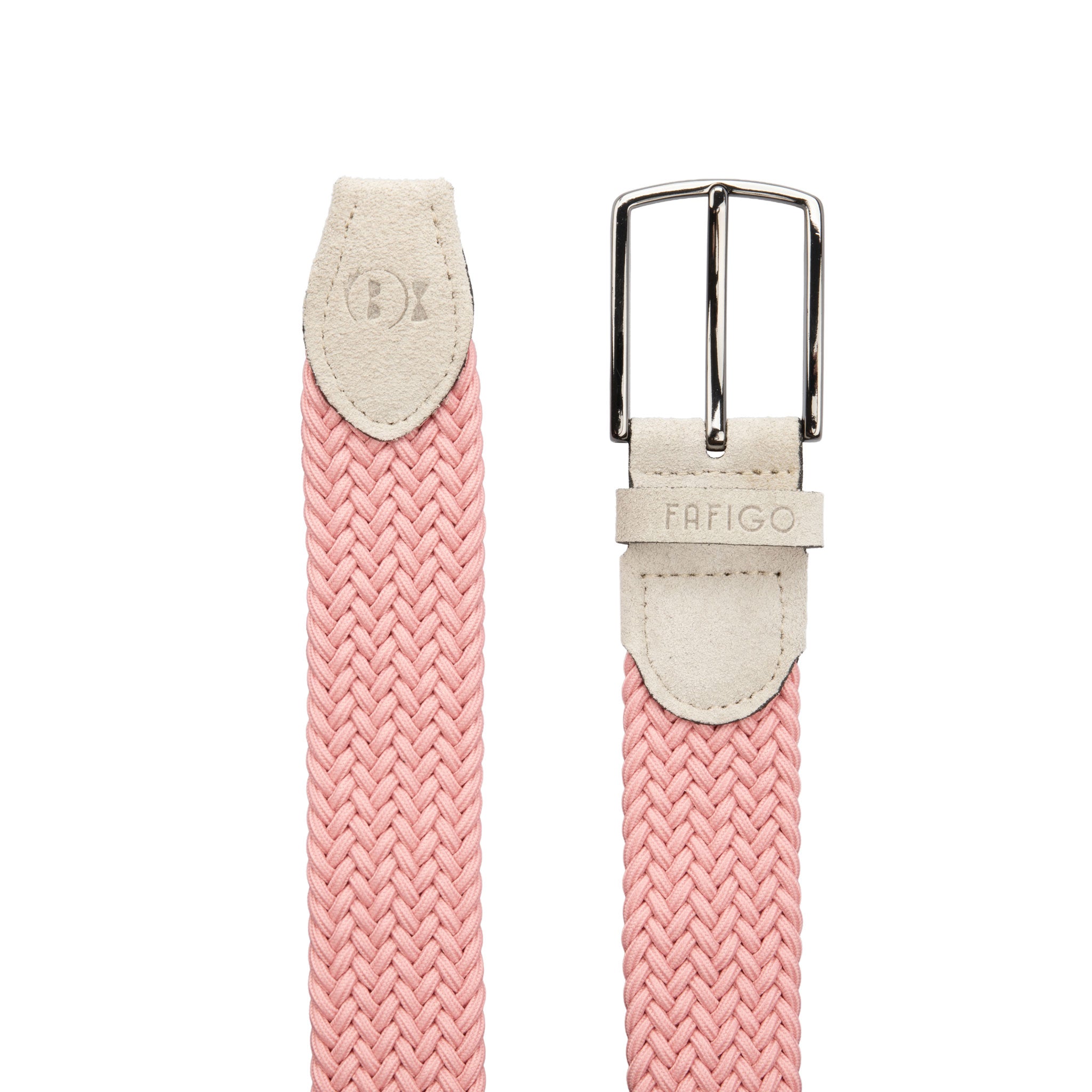 Flechtgürtel Herren in Rosa mit Stretch und Veloursleder - Modell Palermo - FAFIGO