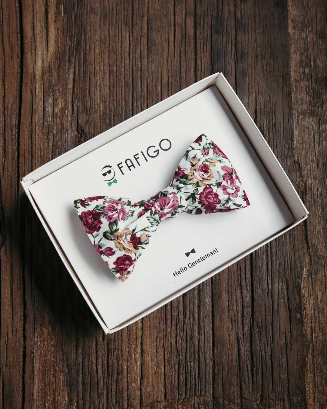 Fliege in Weiß mit buntem Blumenmuster FAFIGO