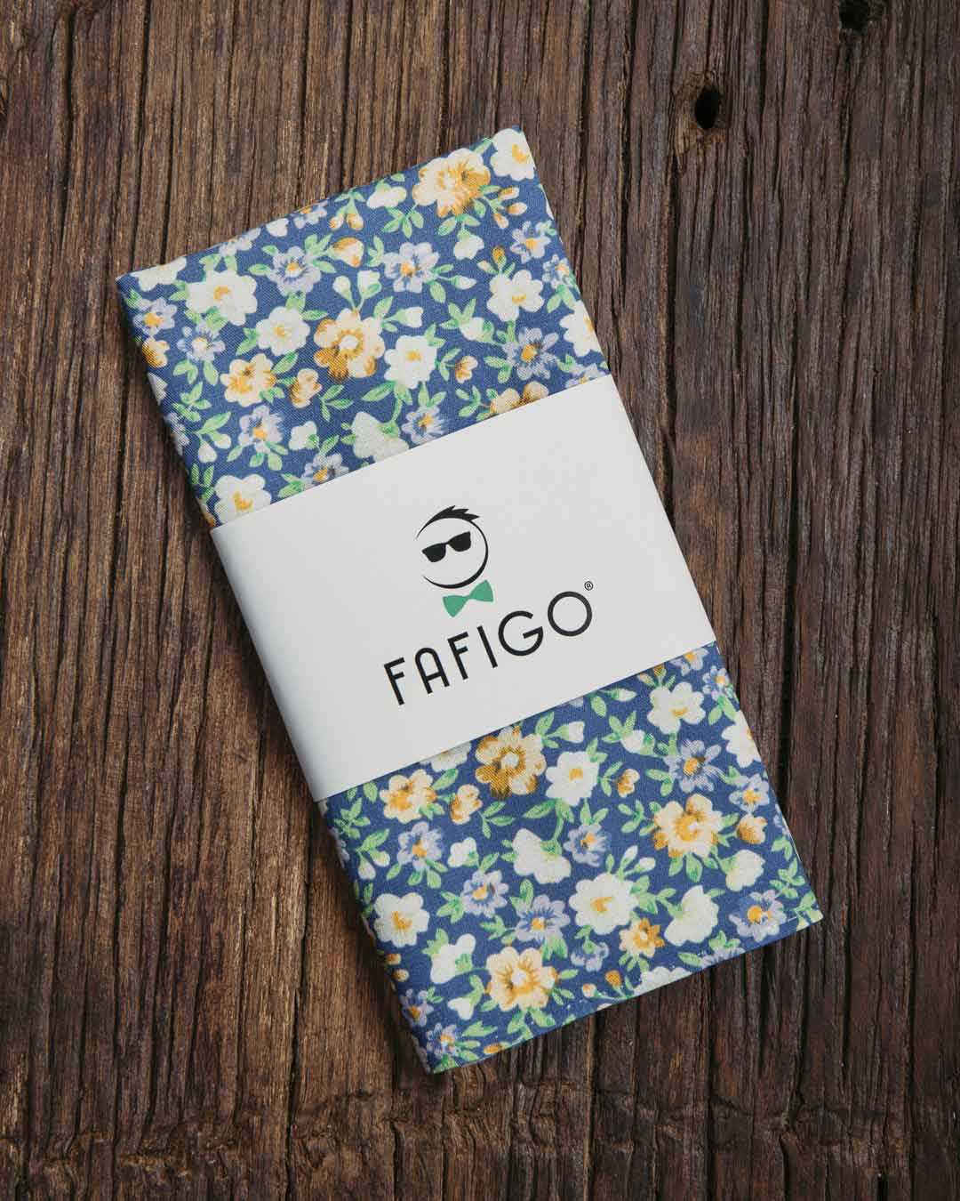 Einstecktuch in Blau mit floralem Muster FAFIGO