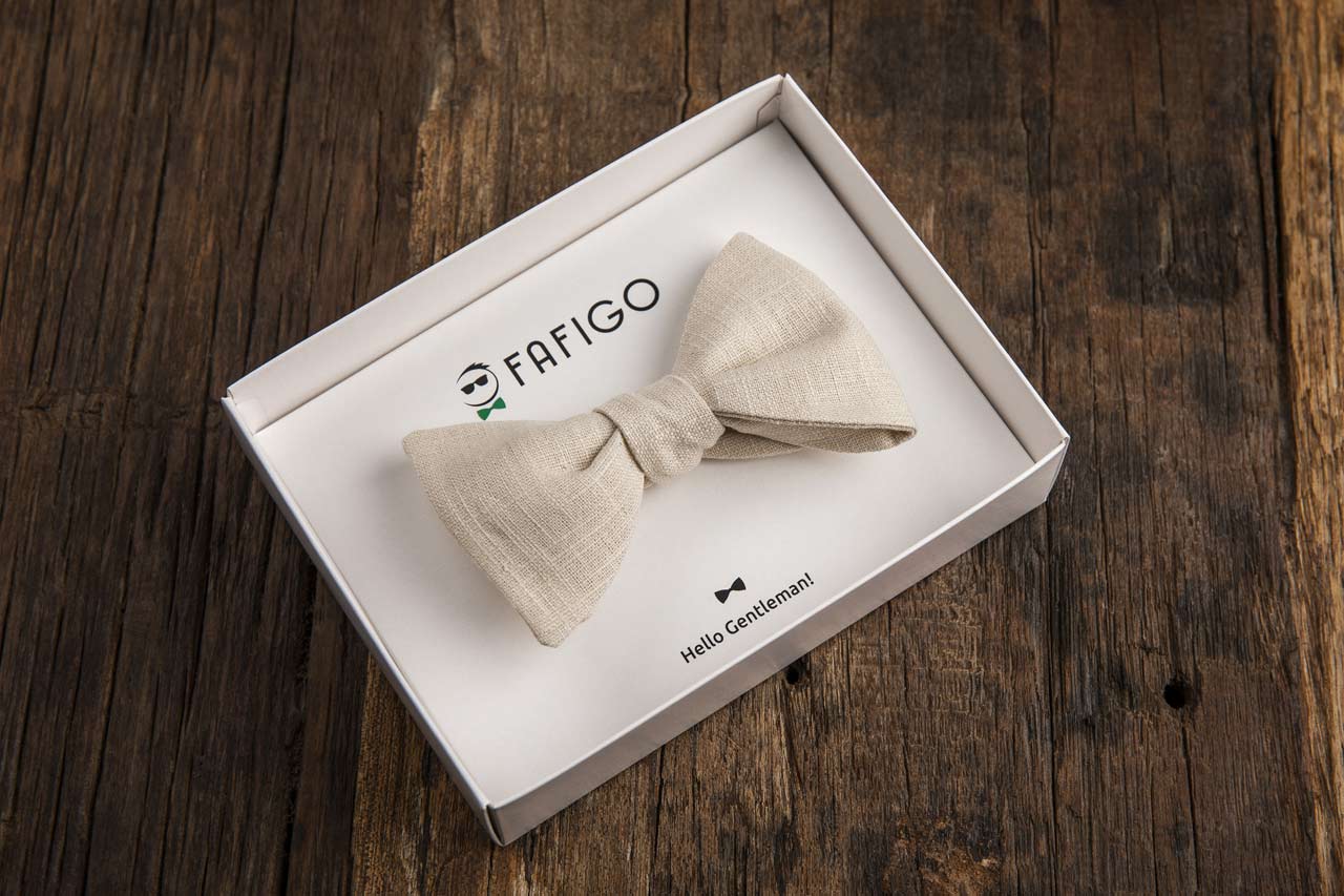 Herren Fliege in Sandfarbe FAFIGO