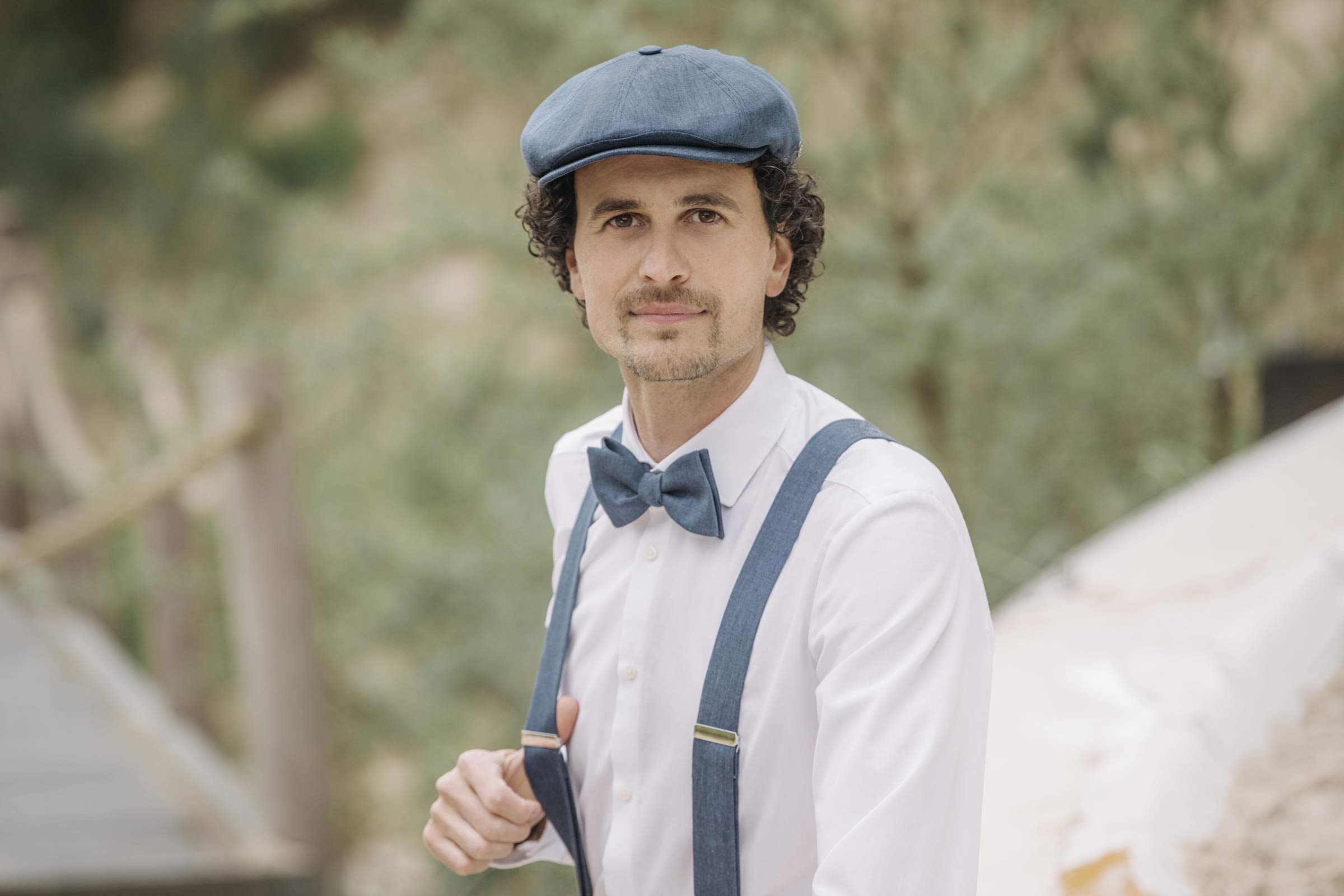 Vintage Hochzeit Fliege Hosenträger Schiebermütze Accessoires - FAFIGO